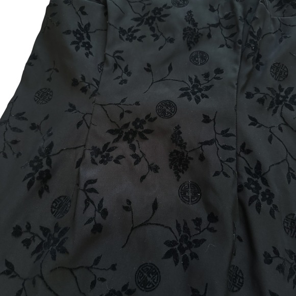 Rampage Wear Black Floral Velvet Burnout Spaghetti Strap Mini Dress Sz 8 10 Y2K - Picture 9 of 12